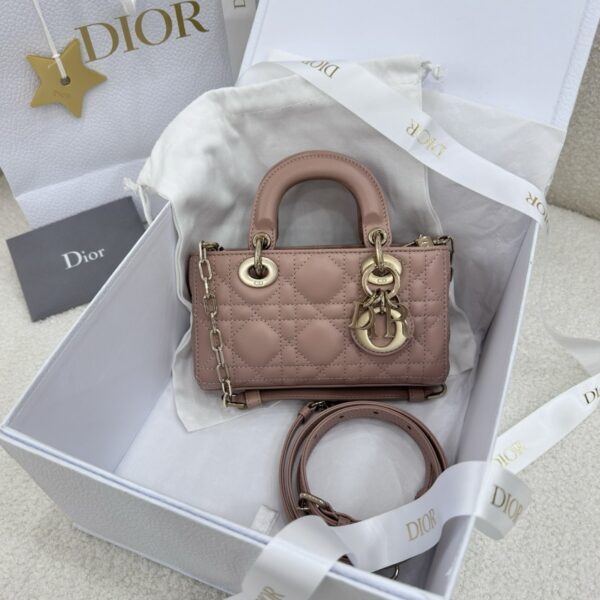 DIOR Micro Lady D-Joy Bag Cannage Lambskin Rose des Vents
