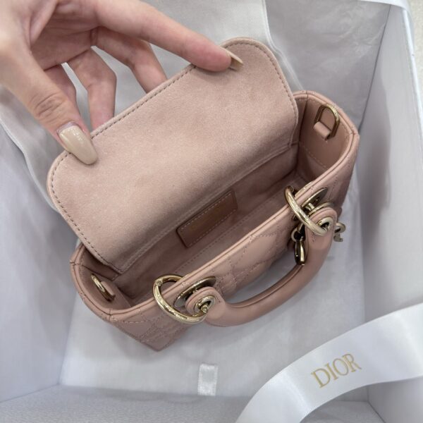 DIOR Micro Lady D-Joy Bag Cannage Lambskin Rose des Vents