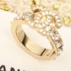 CHANEL 25P Rhinestone Crystal CC Matelassé Ring Set