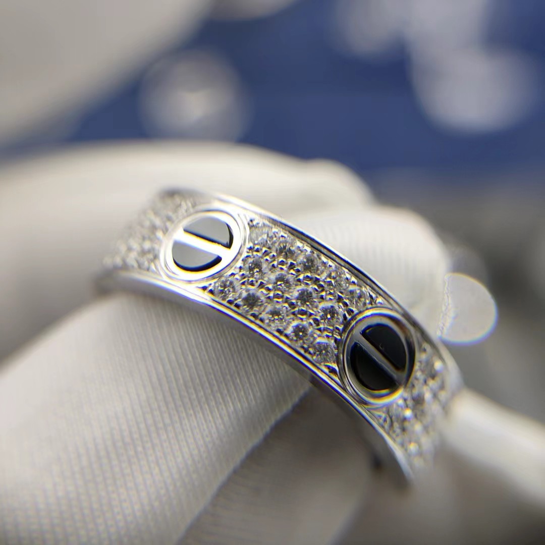 0d974f1036ced18ee6ae33ff4f5ff566 Cartier Love diamond-paved ceramic White gold - 图片 2