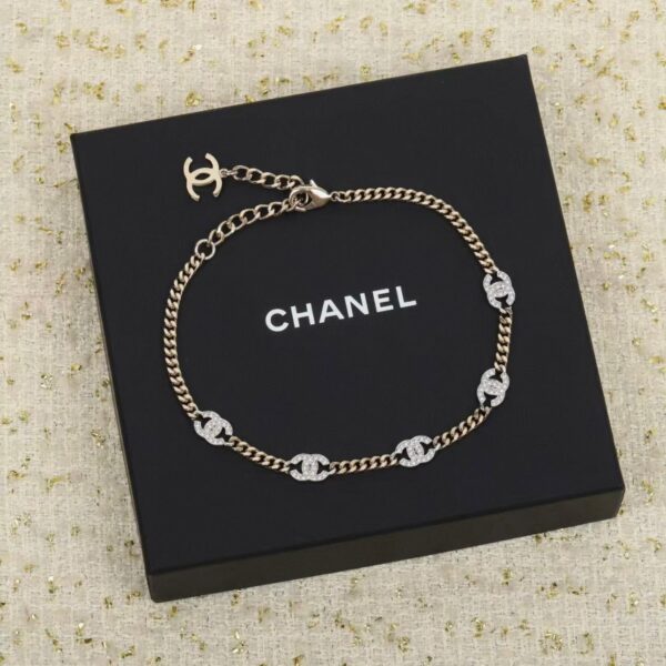 CHANEL Coco Mark Rhinestone Bijou Choker Rhinestone Necklace