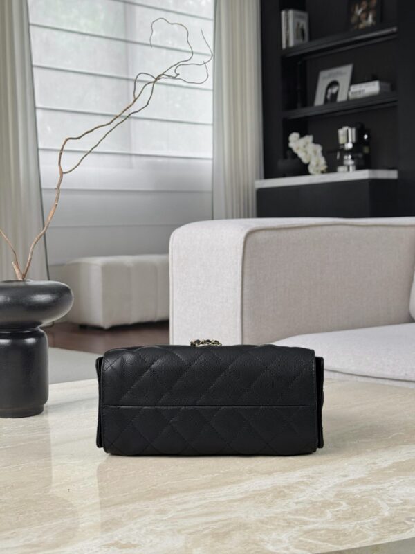 chanel 26c mini hobo bag grained calfskin in black
