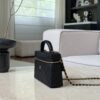 chanel vanity with chain grained shiny calfskin
