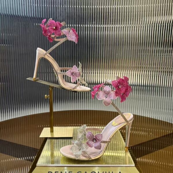 RC 105 crystal-embellished satin sandals
