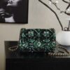 chanel green and black mosaic sequin mini flap bag gold hardware