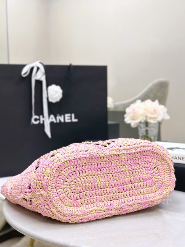 chanel 24a cocobeach collection raffia small tote bag
