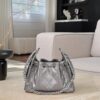 chanel 25bag calfskin in dark metallie silver