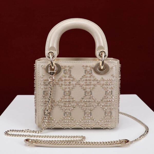 dior champagne gold floral design fully paved with diamonds