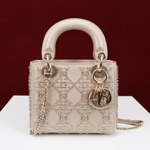 dior champagne gold floral design fully paved with diamonds