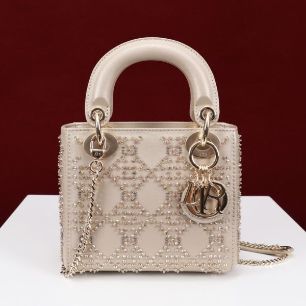 dior champagne gold floral design fully paved with diamonds