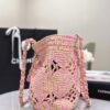chanel 24a cocobeach collection raffia small tote bag