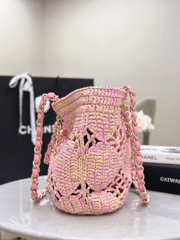 chanel 24a cocobeach collection raffia small tote bag