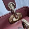 dior mini lady dior bag deep amaranth pearlescent cannage lambskin
