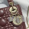 dior mini lady dior bag deep amaranth pearlescent cannage lambskin