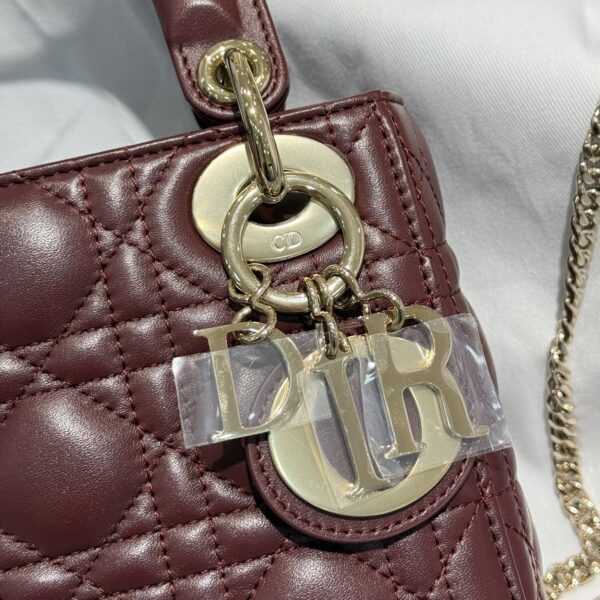 dior mini lady dior bag deep amaranth pearlescent cannage lambskin