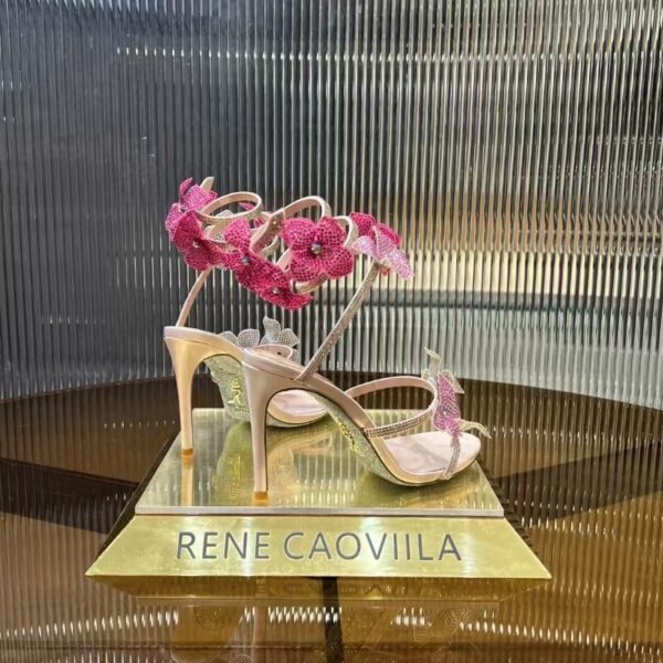 RC 105 crystal-embellished satin sandals
