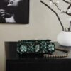 chanel green and black mosaic sequin mini flap bag gold hardware