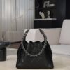 chanel 25bag caflskin in black with charcoal color hardware