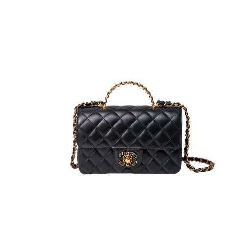 CHANEL 24C handle Classic Flap chain logo lambskin