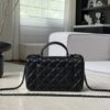 chanel 22 mini flap bag with top handle lambskin soblack