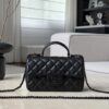 chanel 22 mini flap bag with top handle lambskin soblack
