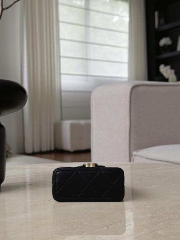 chanel 26c mini lambskin quilted bag charm in classic black