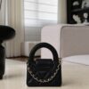 chanel 26c mini lambskin quilted bag charm in classic black