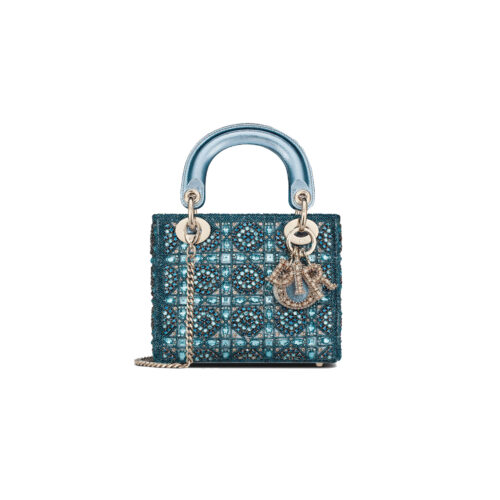 Dior DIOR MINI Lady dior Embroidered Pearl Decoration, Calfskin and Satin