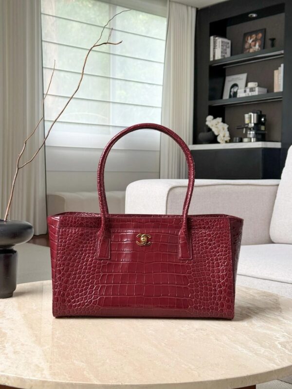 CHANEL Small Tote bag Crocodile embossed calfskin