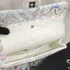CHANEL Denim Printed Fish Quilted Medium Double Flap