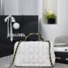 CHANEL Mini flap bag with top handle Tweed ,Silk