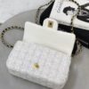 CHANEL Mini flap bag with top handle Tweed ,Silk