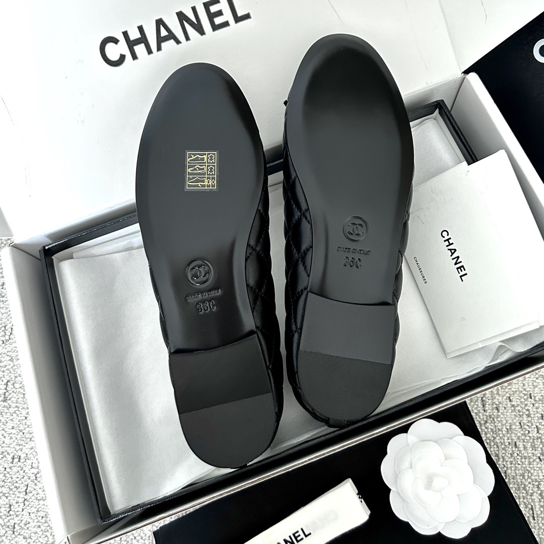 IMG_0241 CHANEL Ballet flats Aged Calfskin Black - 图片 6