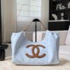 CHANEL Coco Beach Small Shopping Bag Blue Denim