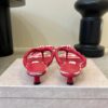 JIMMYCHOO Ruby Red Mix Mixed Gingham Cotton Mule Sandals with Gingham Bow