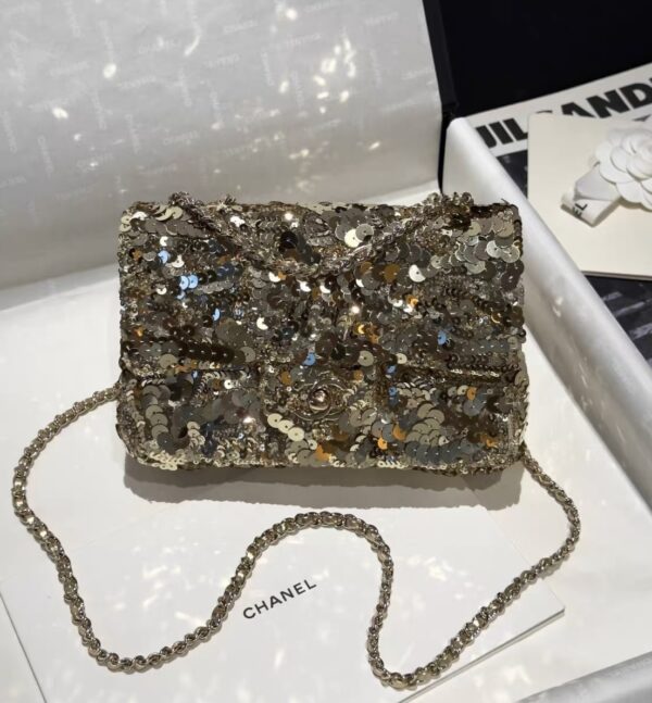 CHANEL Flap Bag Handmade Beaded Sequins