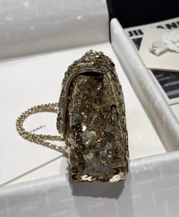 CHANEL Flap Bag Handmade Beaded Sequins