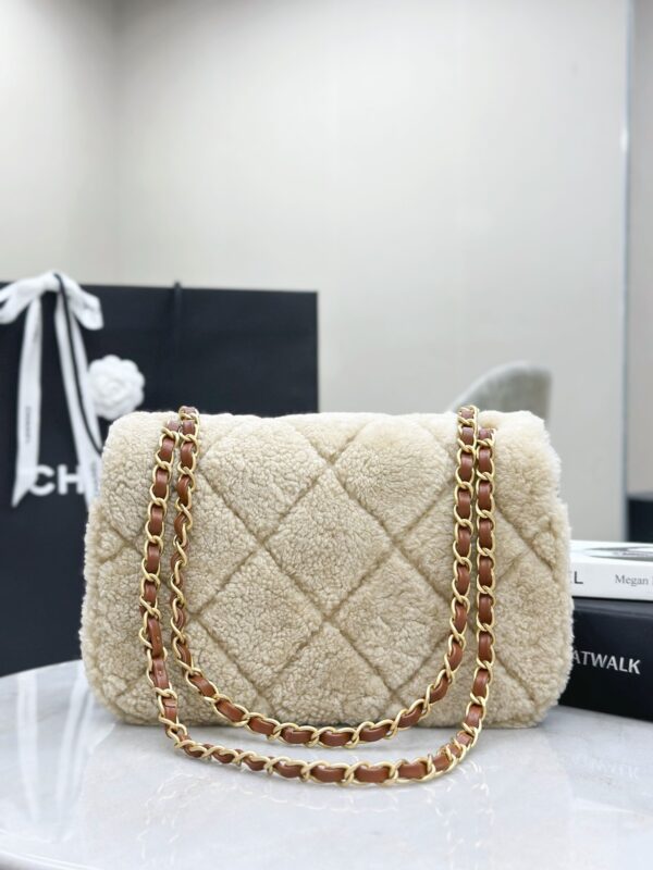 CHANEL 24K Teddy Bear-Shearling Flap Bag