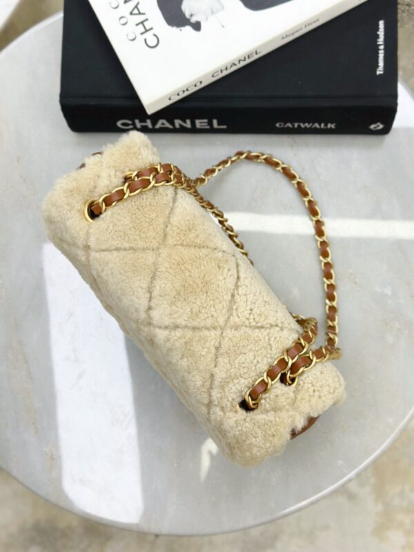 CHANEL 24K Teddy Bear-Shearling Flap Bag