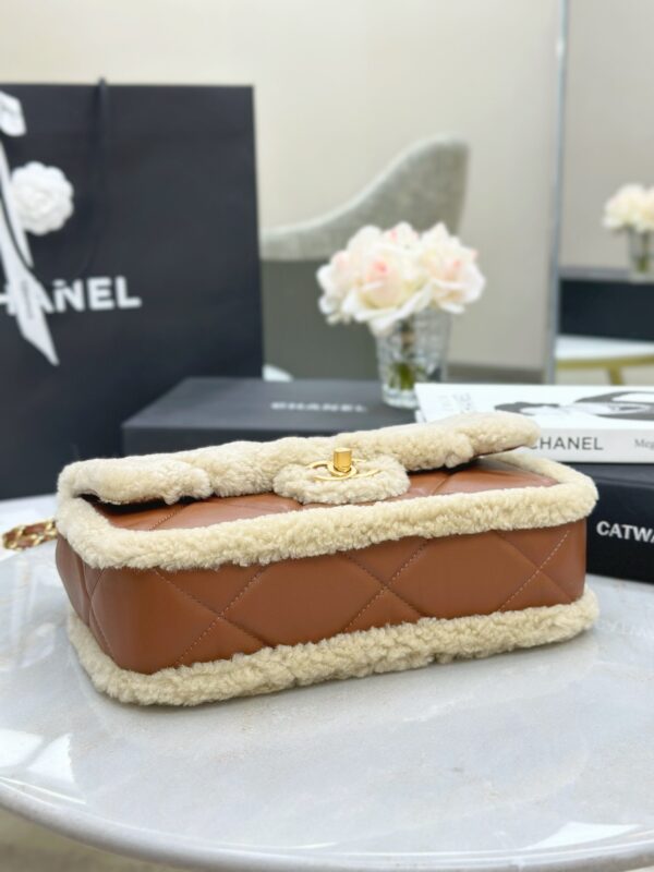 CHANEL 24K Teddy Bear-Shearling Flap Bag