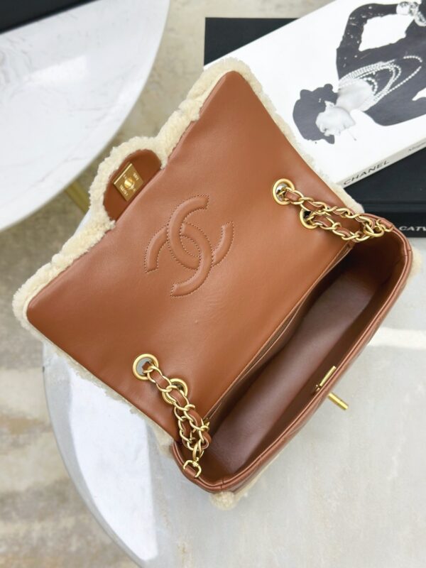 CHANEL 24K Teddy Bear-Shearling Flap Bag