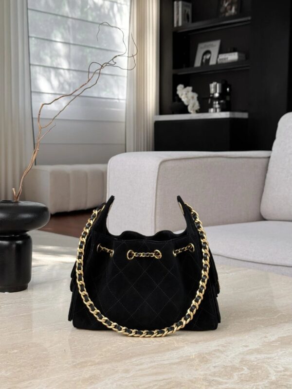 CHANEL 25 Handbag Suede in black