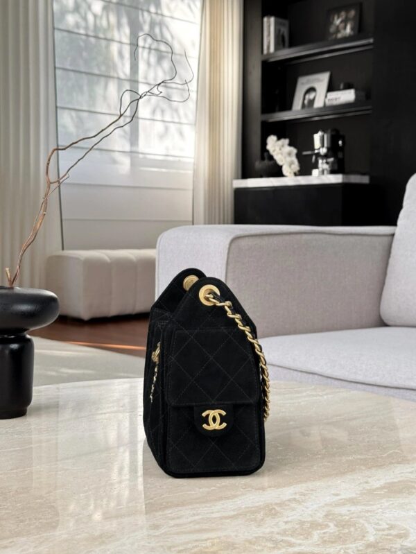 CHANEL 25 Handbag Suede in black