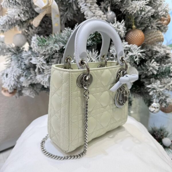 Mini Lady Dior Bag with Chain Two-Tone Green and Blue Cannage Lambskin