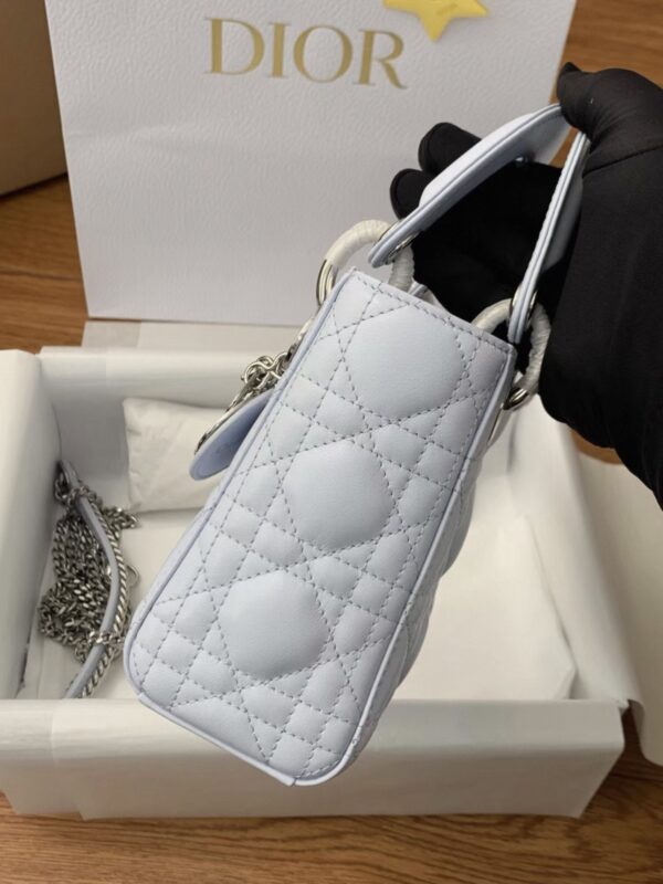 dior mini lady dior bag cannage lambskin glacier blue