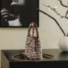 CHANEL Kelly 26c Bag in Brown Base Fabric with Dense Bead and Sequin Embroidery