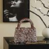 CHANEL Kelly 26c Bag in Brown Base Fabric with Dense Bead and Sequin Embroidery