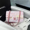 chanel tweed quilted mini rectangular flap pink multicolor