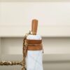 CHANEL Washed Denim Calfskin Vanity Case With Chain Blue Brown