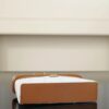 CHANEL Washed Denim Calfskin Vanity Case With Chain Blue Brown